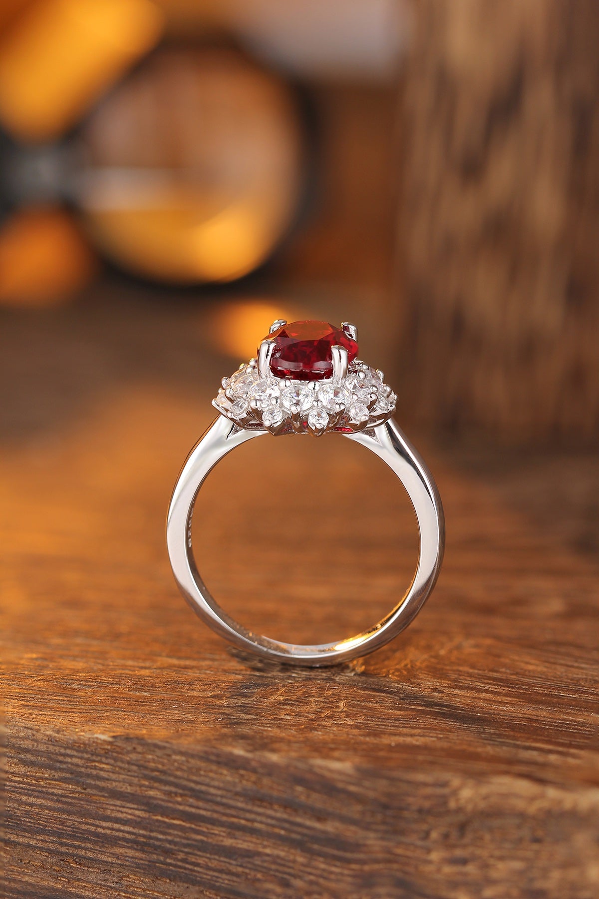 Sterling Silver Lab-Grown Ruby Ring W – JRURR268Y