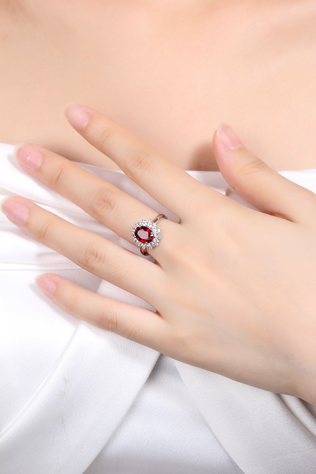Sterling Silver Lab-Grown Ruby Ring W – JRURR268Y