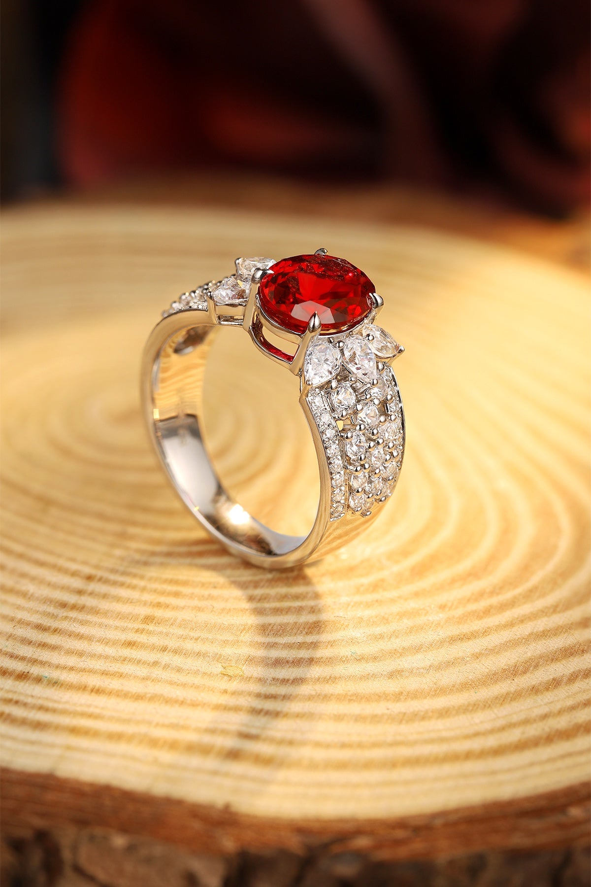 Sterling Silver Lab-Grown Ruby Ring W – JRURR193Y