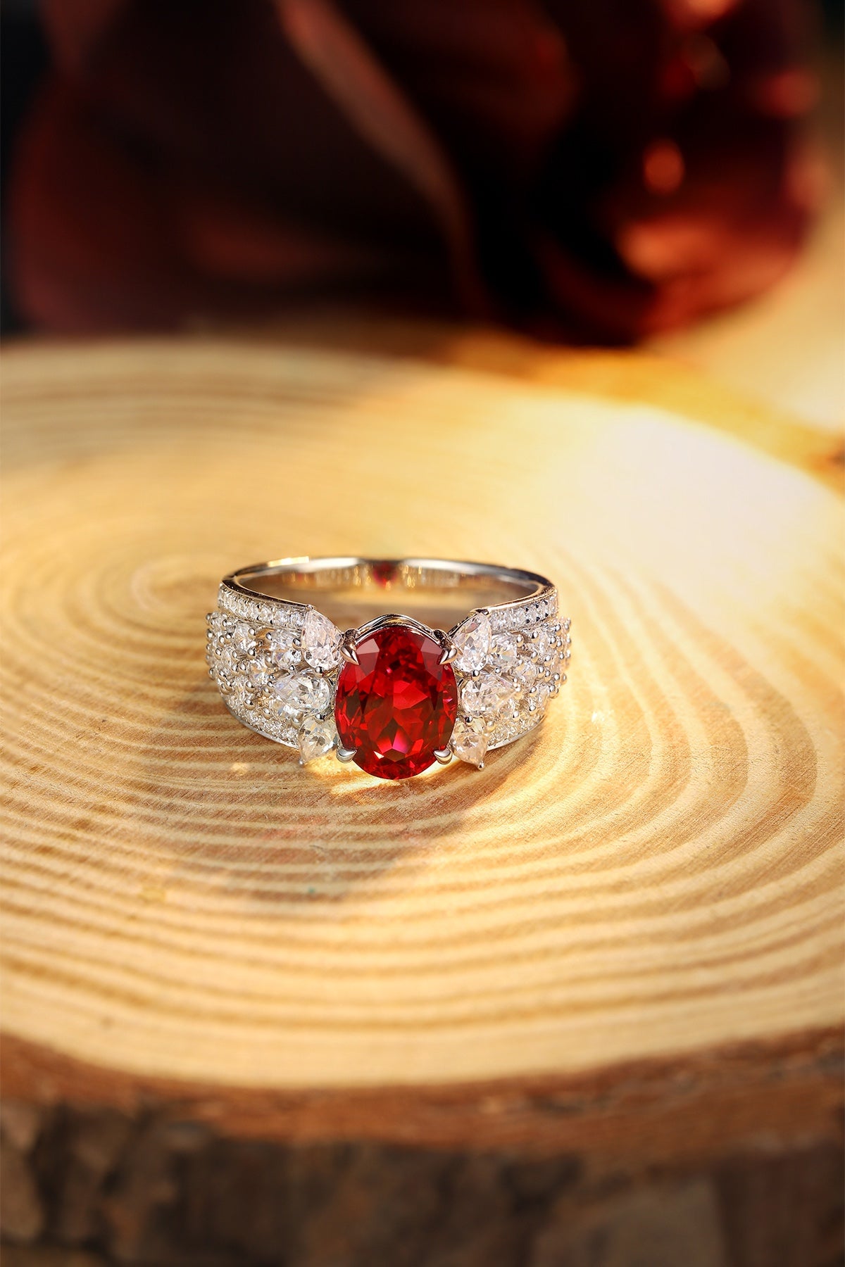 Sterling Silver Lab-Grown Ruby Ring W – JRURR193Y