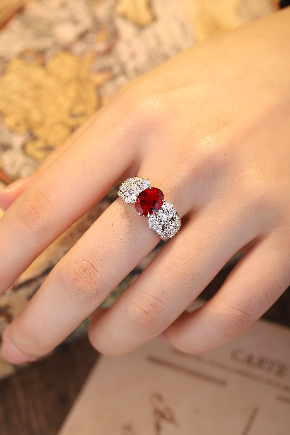 Sterling Silver Lab-Grown Ruby Ring W – JRURR193Y