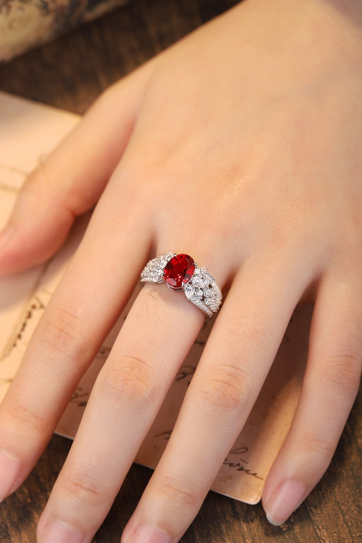 Sterling Silver Lab-Grown Ruby Ring W – JRURR193Y