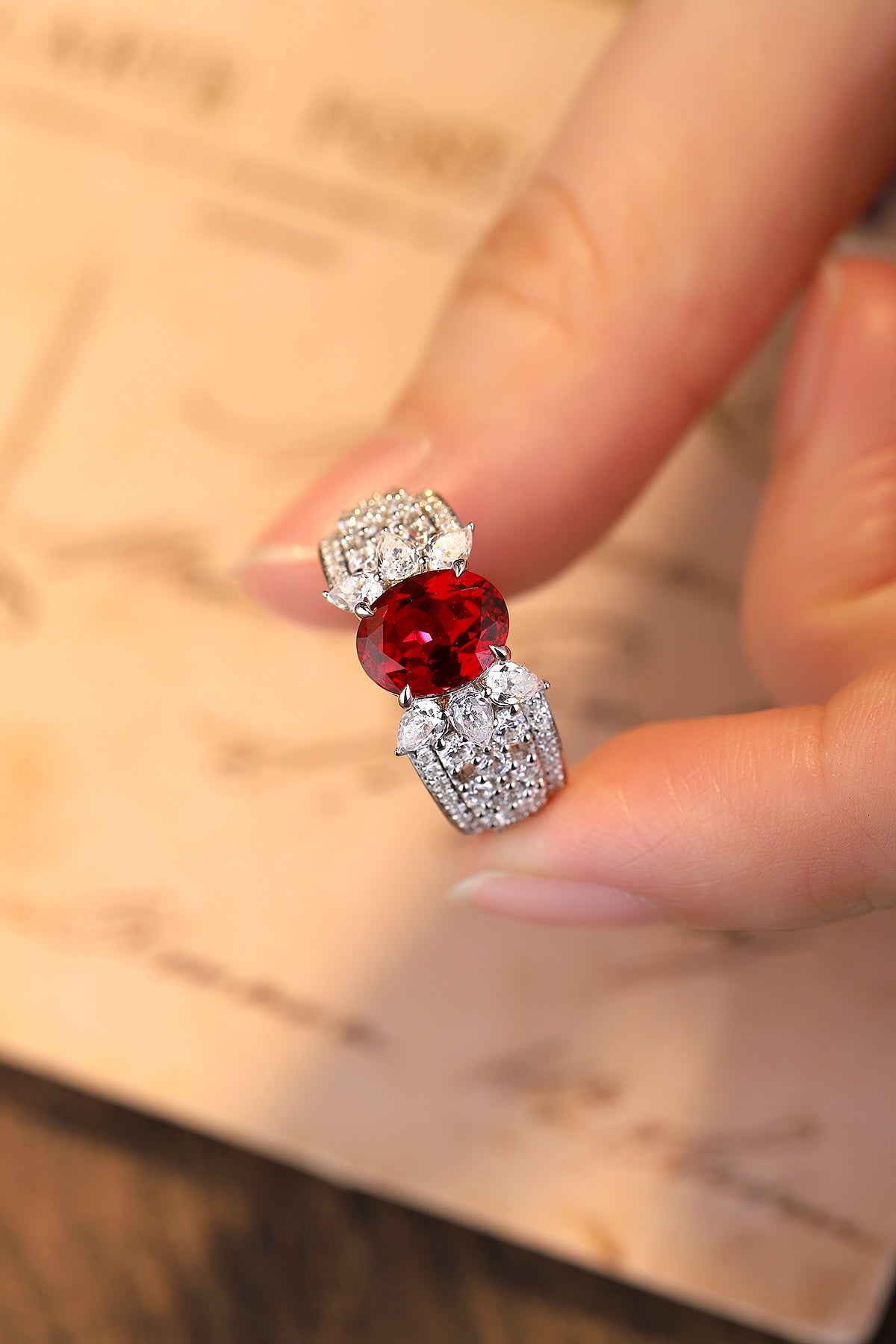 Sterling Silver Lab-Grown Ruby Ring W – JRURR193Y