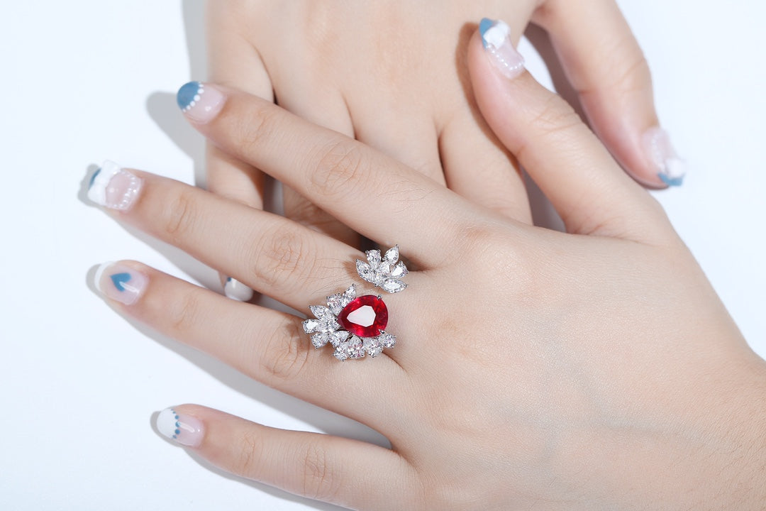 Sterling Silver Lab-Grown Ruby Ring W – JRURR148Y