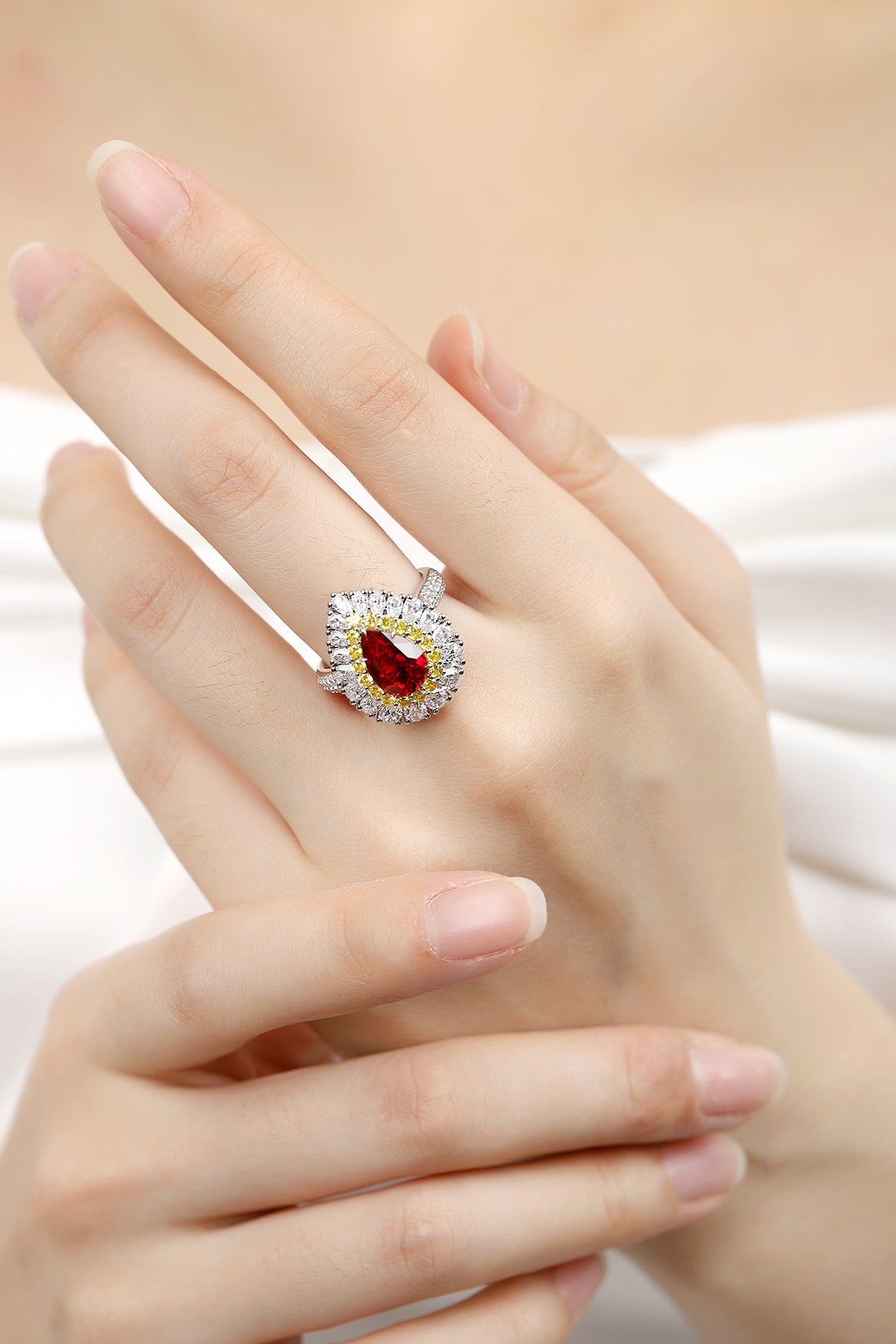 Sterling Silver Lab-Grown Ruby Ring W – JRURR1277Y