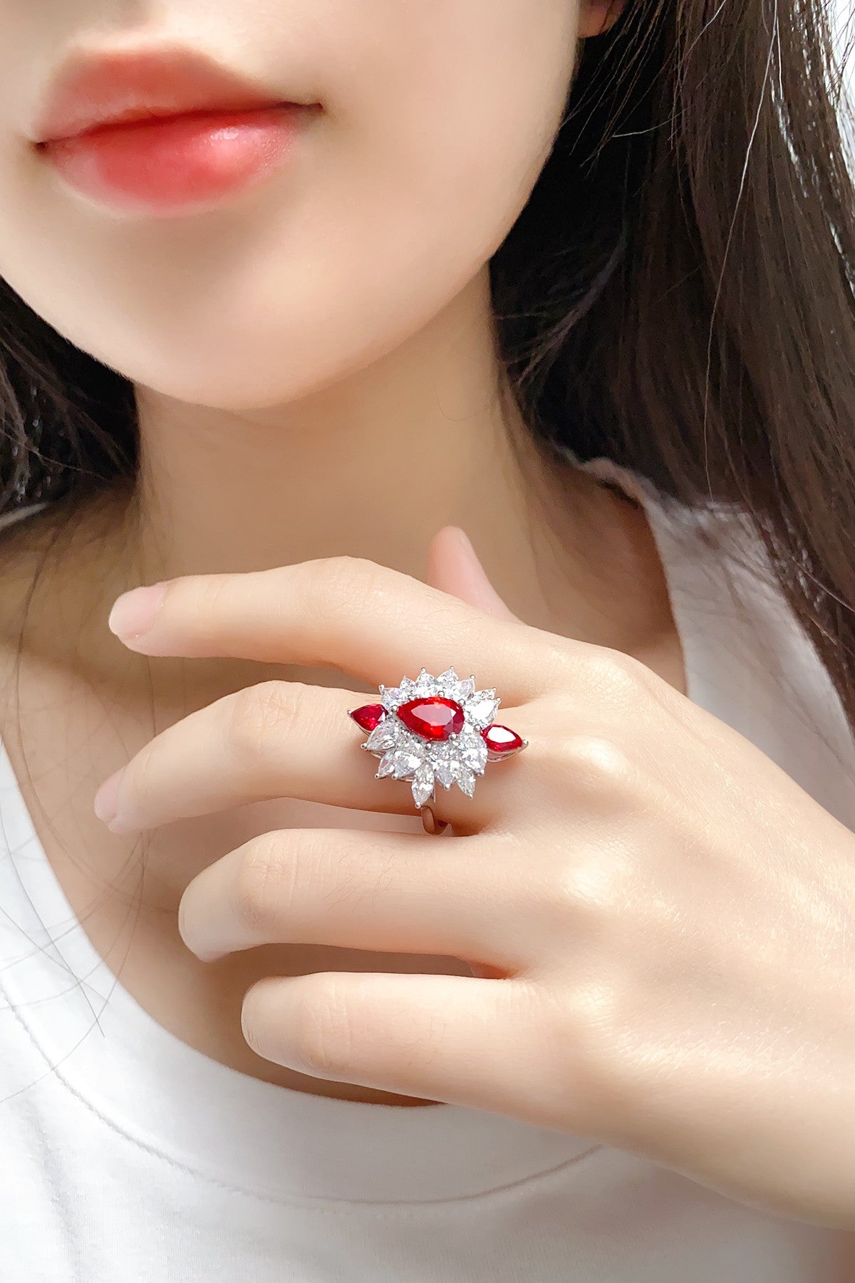 Sterling Silver Lab-Grown Ruby Ring A – JRURR1062Y
