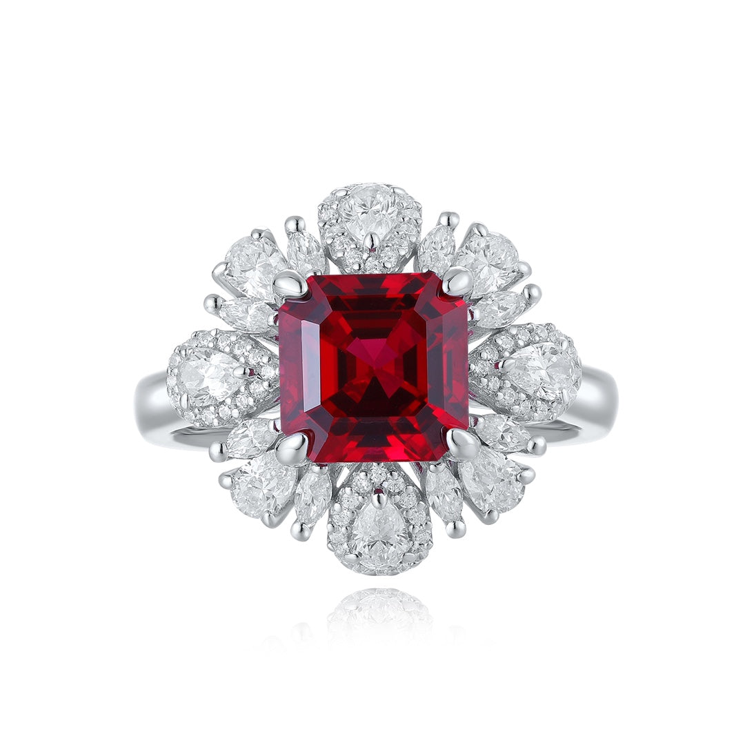 Sterling Silver Lab-Grown Ruby Ring A – JRURR10022Y