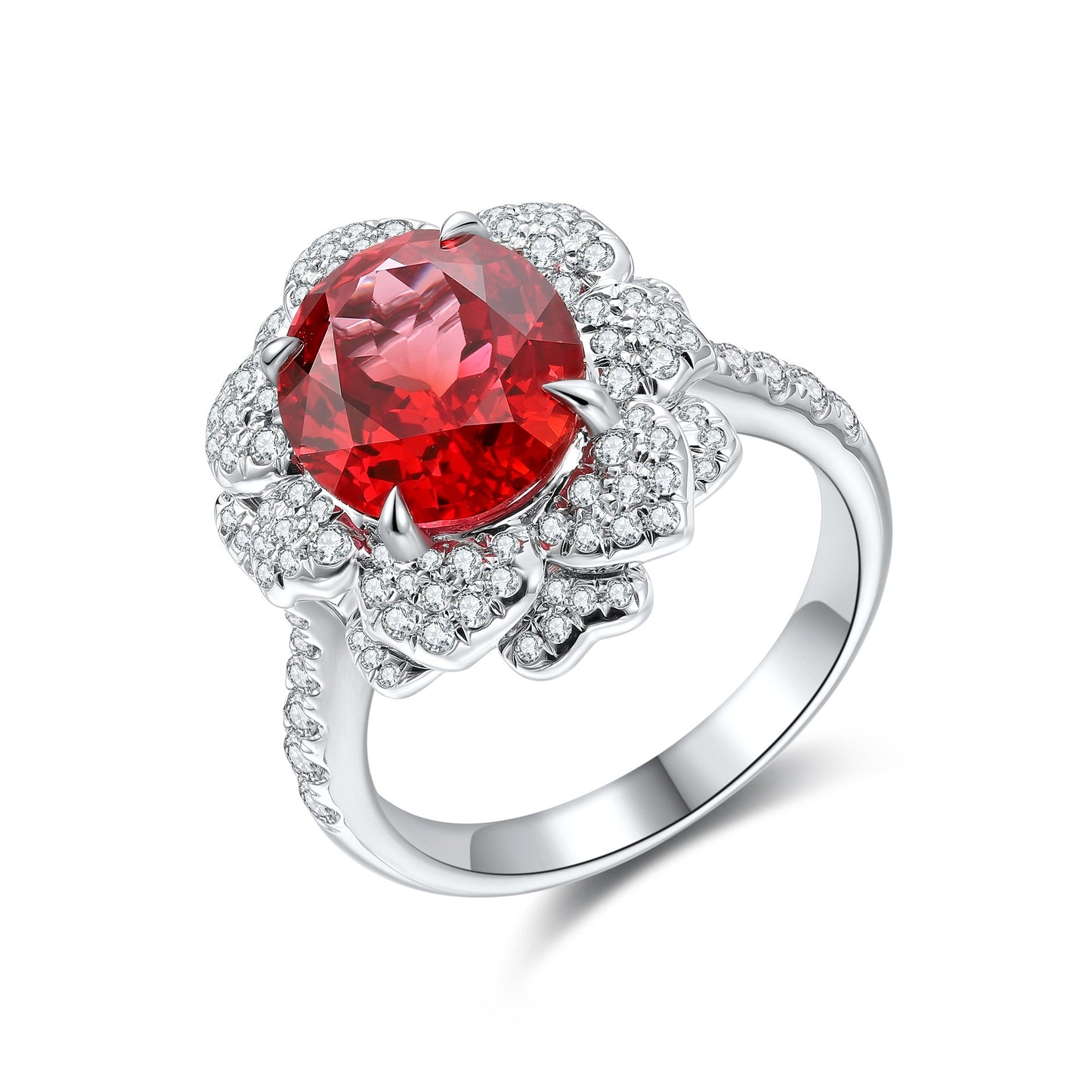 Sterling Silver Lab-Grown Padparadscha Sapphire Ring A – JR1224Y