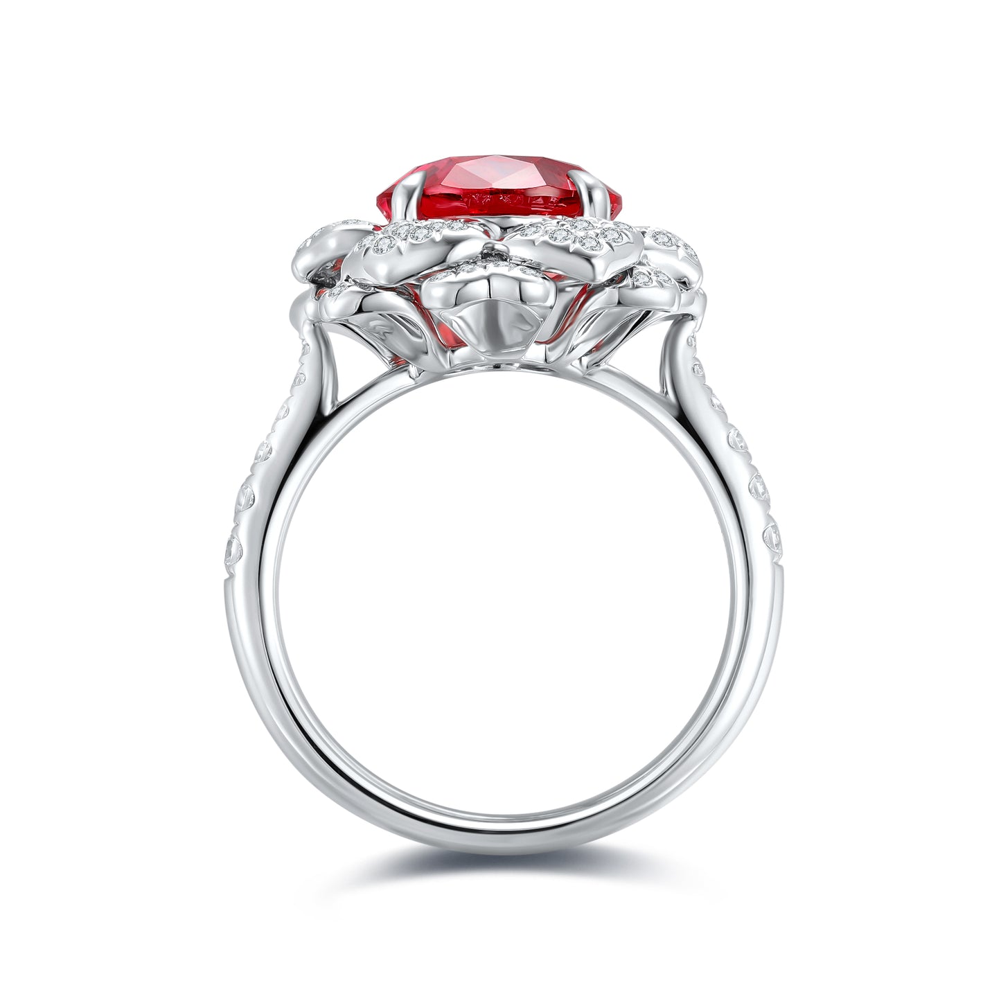 Sterling Silver Lab-Grown Padparadscha Sapphire Ring A – JR1224Y