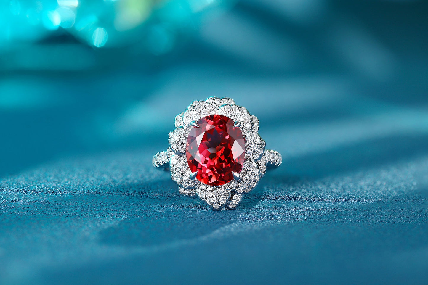 Sterling Silver Lab-Grown Padparadscha Sapphire Ring A – JR1224Y