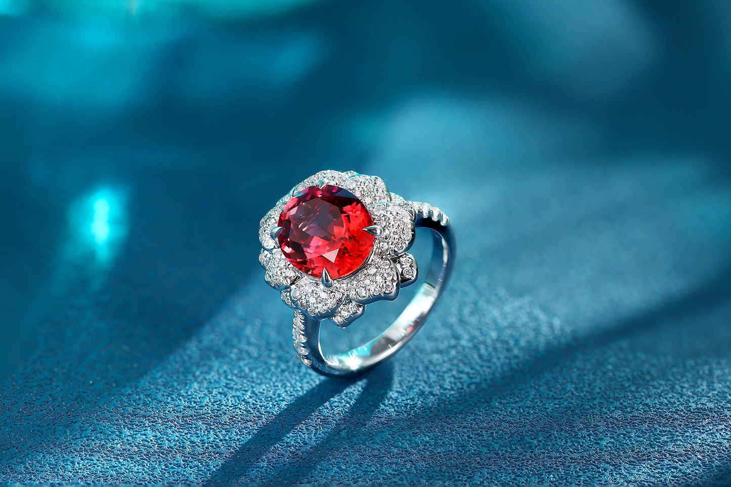 Sterling Silver Lab-Grown Padparadscha Sapphire Ring A – JR1224Y