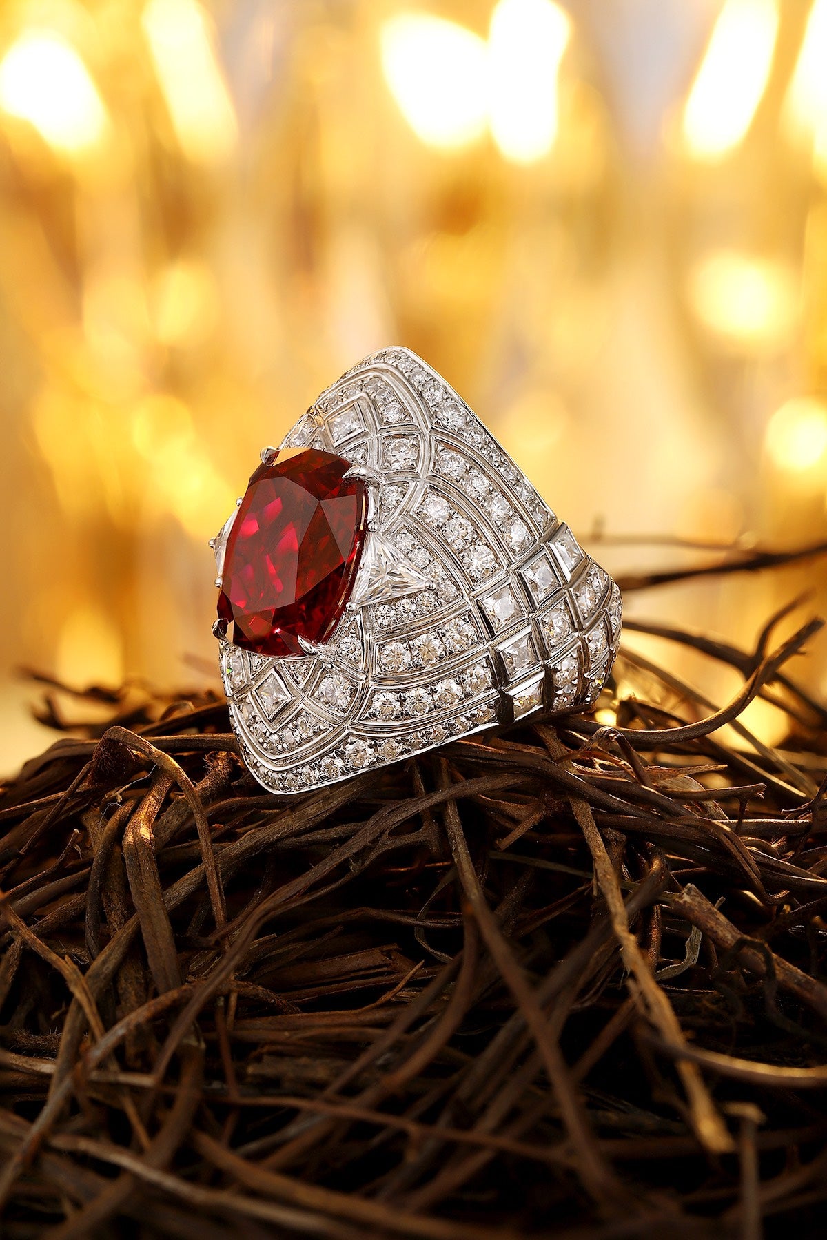 Sterling Silver Lab-Grown Ruby Ring W – JRURR1158Y