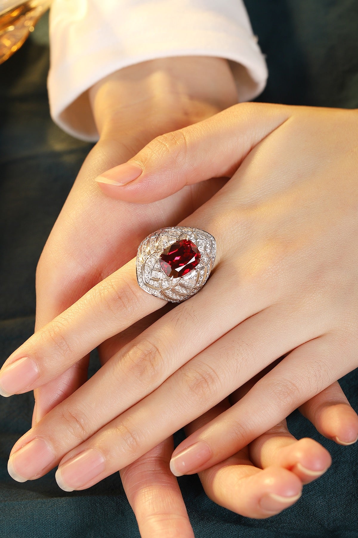 Sterling Silver Lab-Grown Ruby Ring W – JRURR1158Y