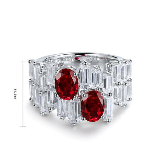 Sterling Silver Lab-Grown Ruby Ring W – JRURR453Y