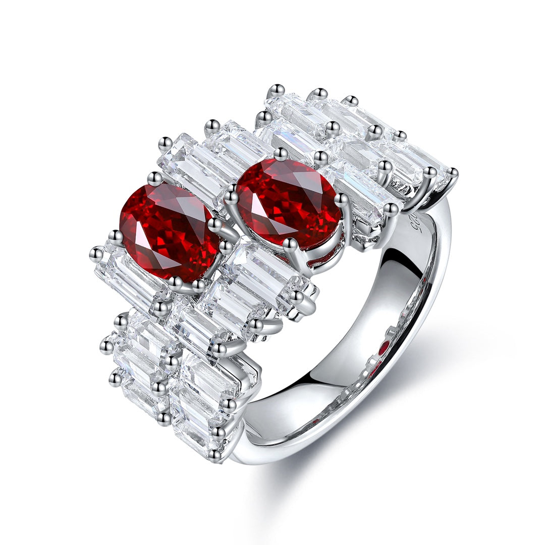 Sterling Silver Lab-Grown Ruby Ring W – JRURR453Y