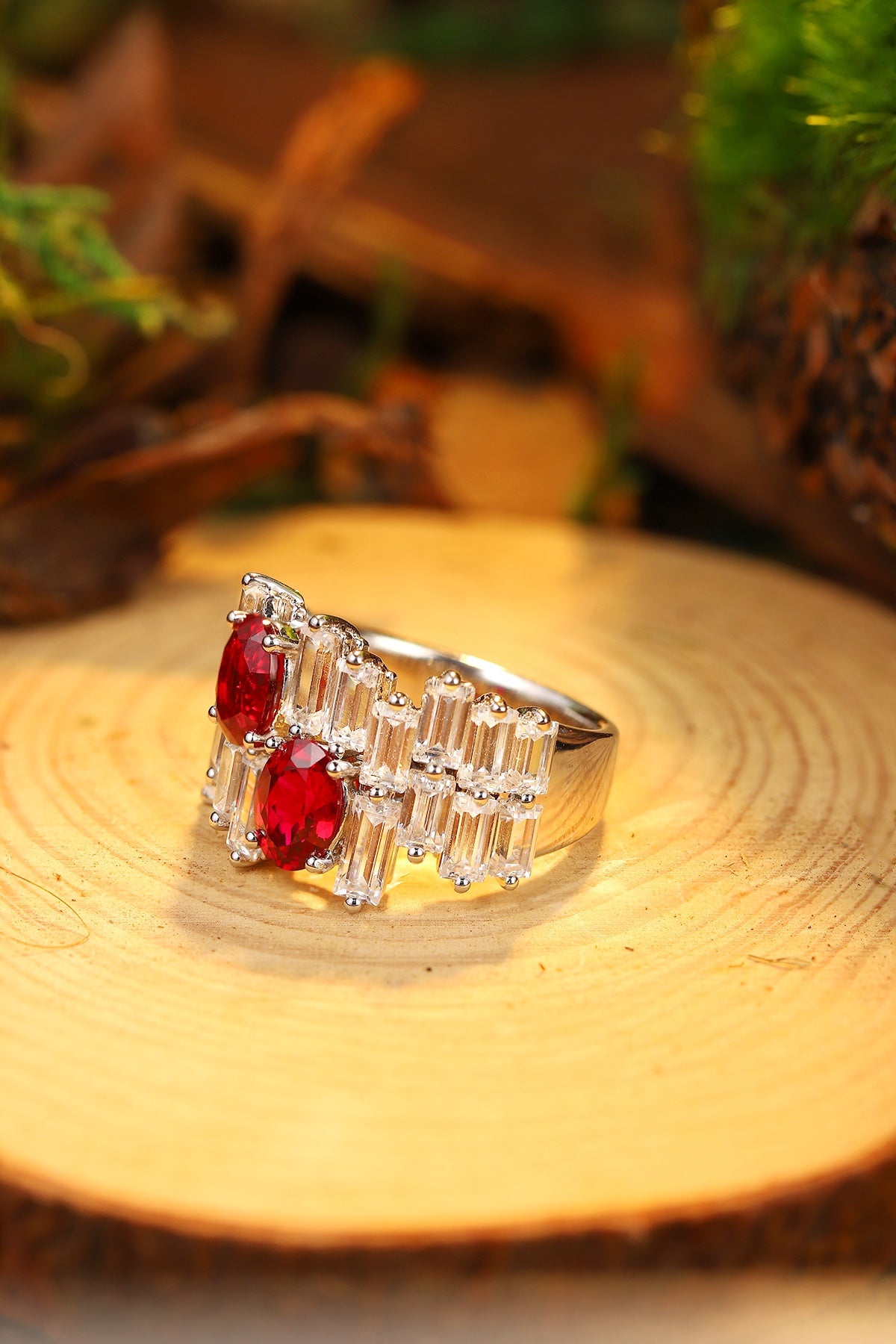 Sterling Silver Lab-Grown Ruby Ring W – JRURR453Y