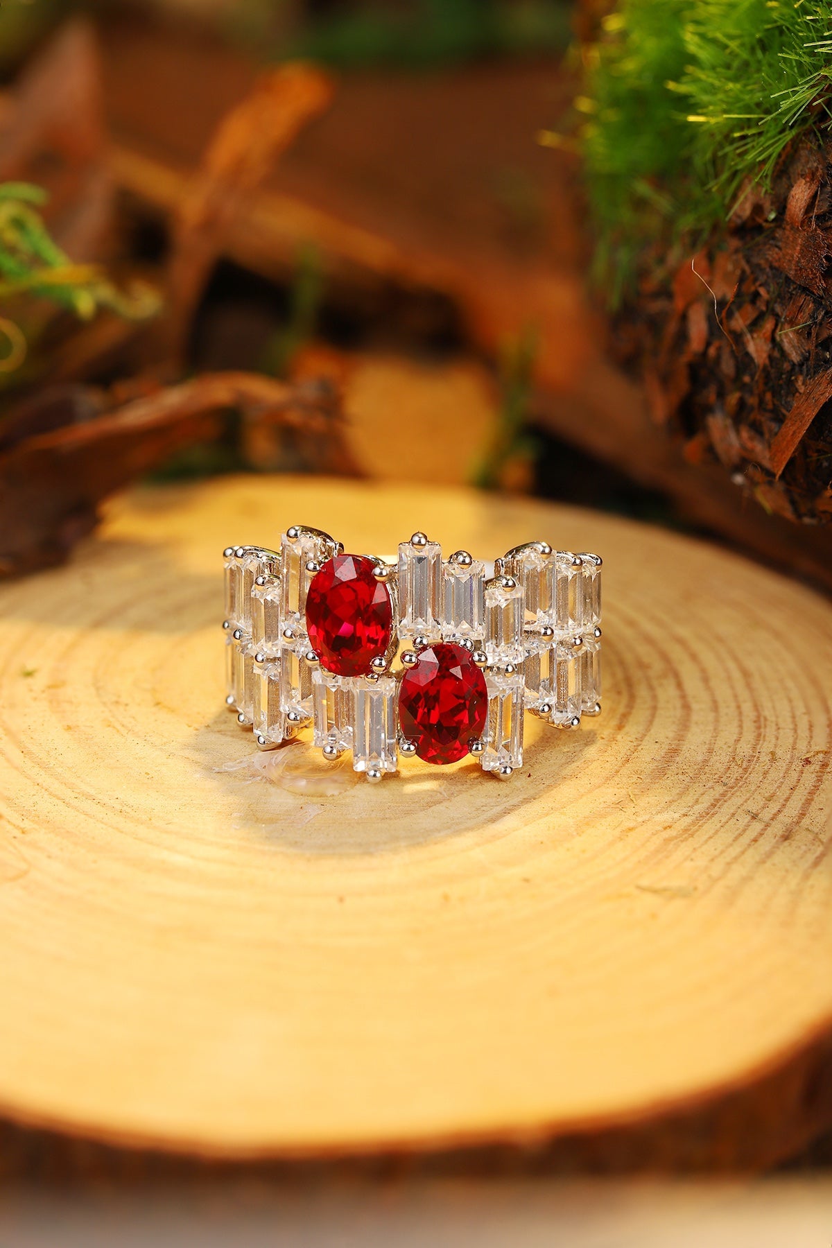 Sterling Silver Lab-Grown Ruby Ring W – JRURR453Y