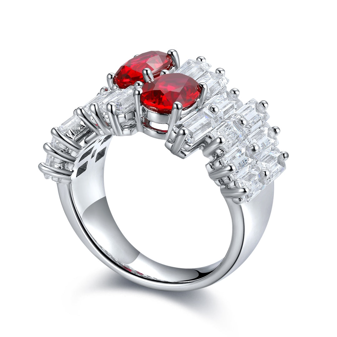 Sterling Silver Lab-Grown Ruby Ring W – JRURR453Y