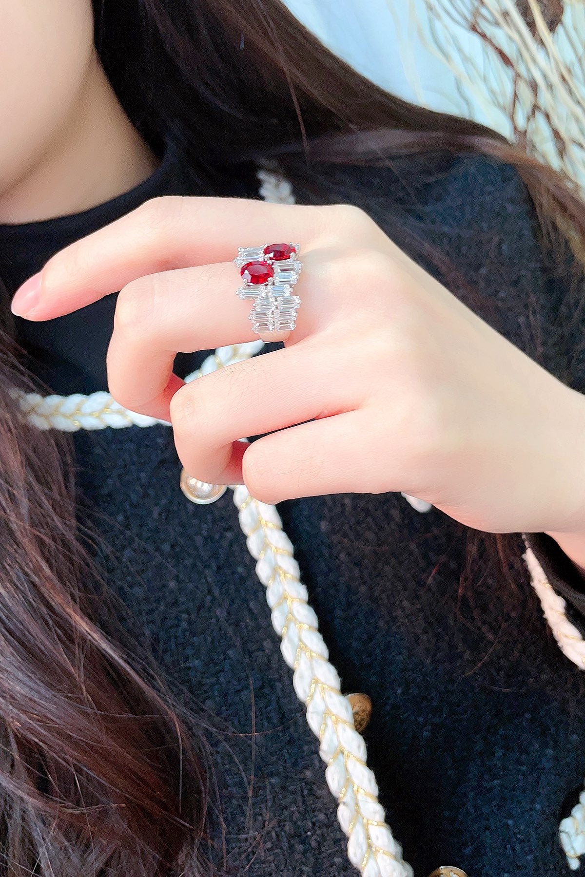 Sterling Silver Lab-Grown Ruby Ring W – JRURR453Y