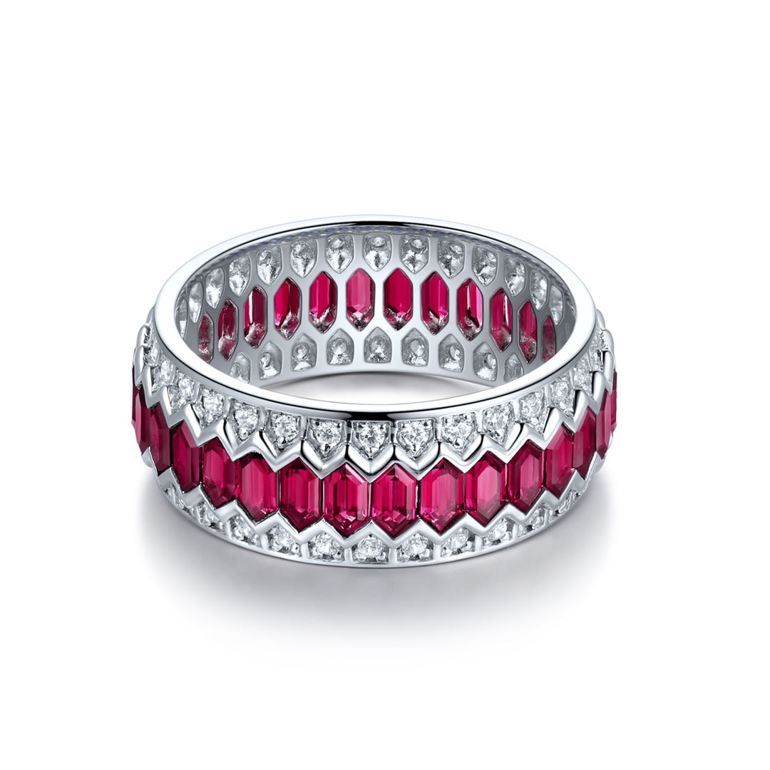 Sterling Silver Lab-Grown Ruby Ring A – PR177Y-A