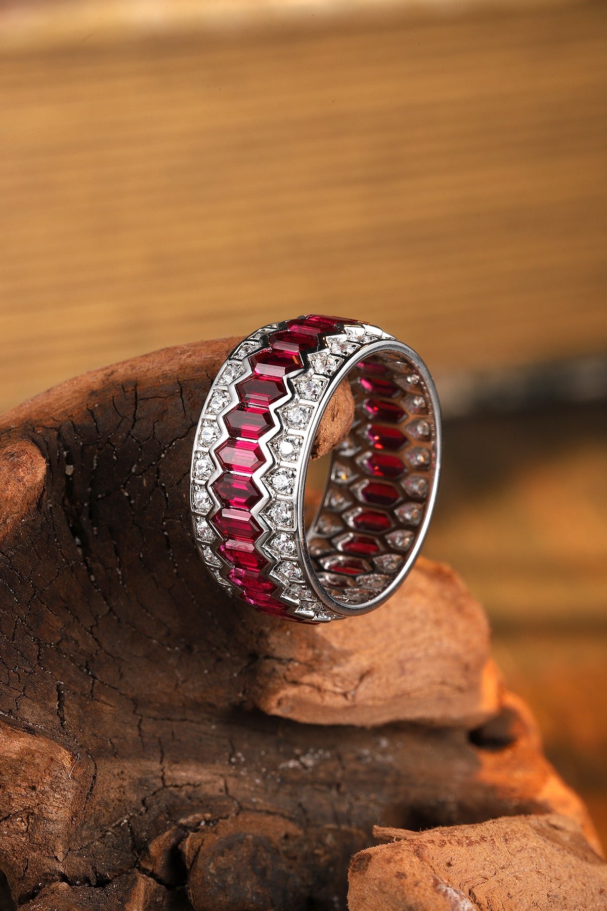 Sterling Silver Lab-Grown Ruby Ring A – PR177Y-A