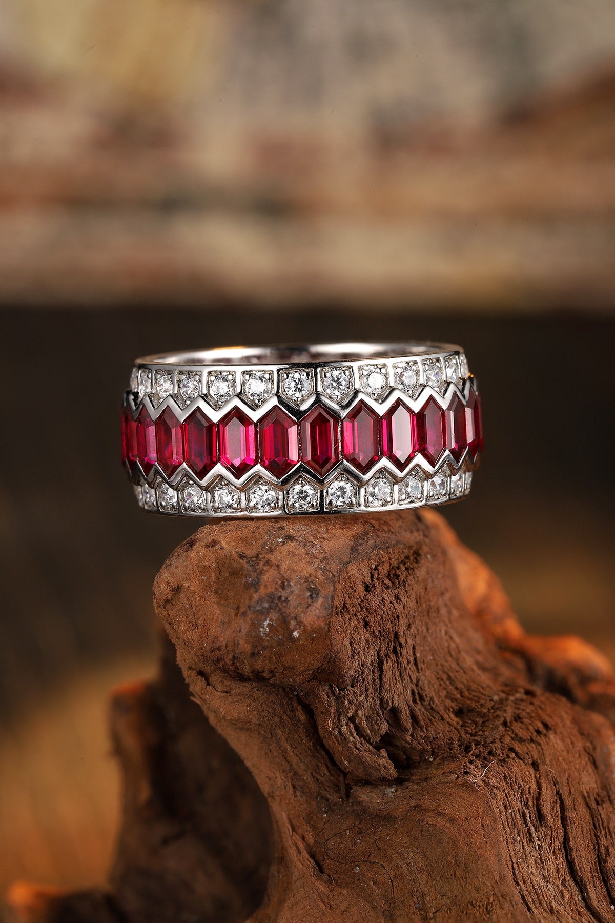 Sterling Silver Lab-Grown Ruby Ring A – PR177Y-A