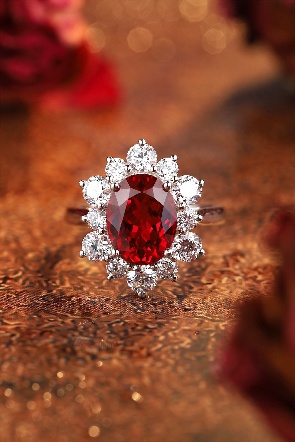 Sterling Silver Lab-Grown Ruby Ring A – JRURR214Y