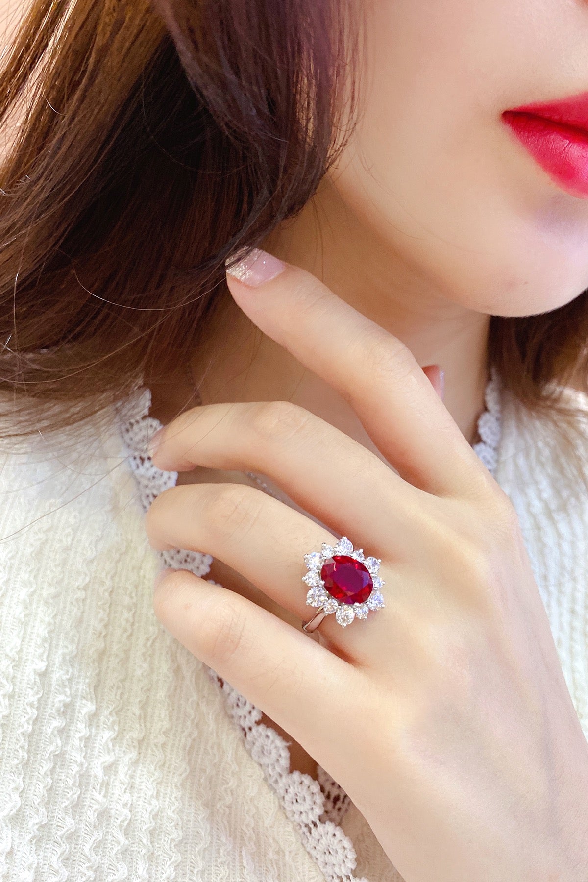 Sterling Silver Lab-Grown Ruby Ring A – JRURR214Y