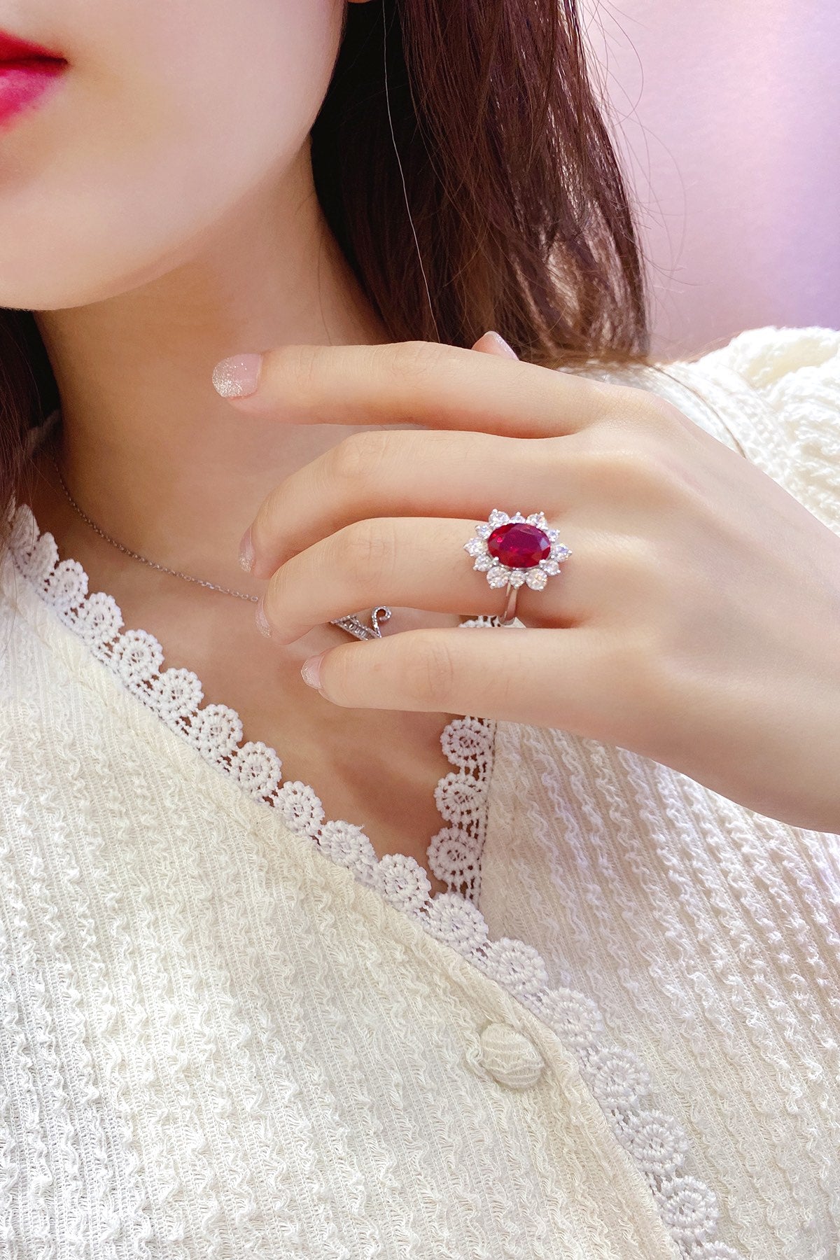 Sterling Silver Lab-Grown Ruby Ring A – JRURR214Y