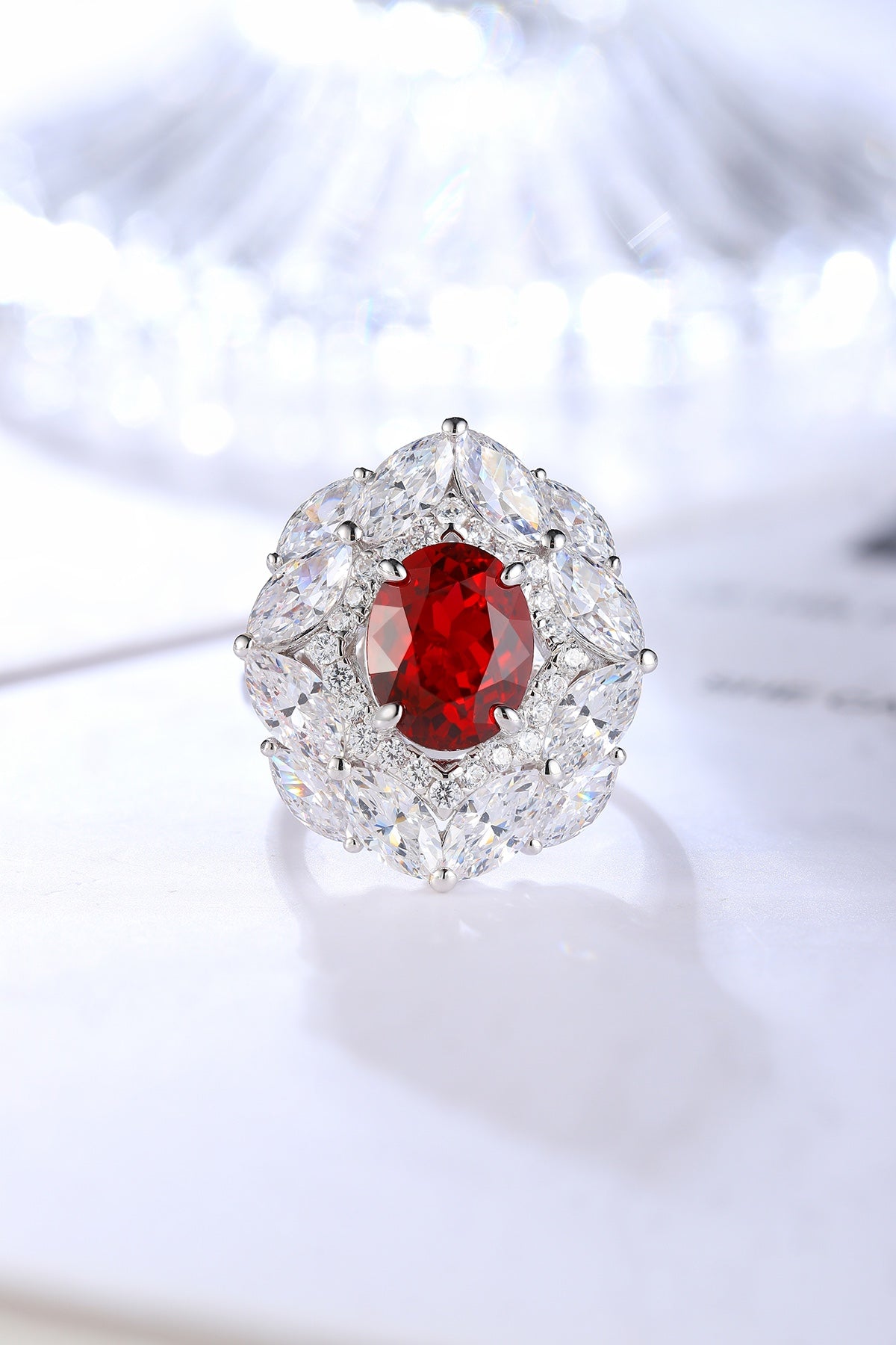 Sterling Silver Lab-Grown Ruby Ring A – JRURR124Y