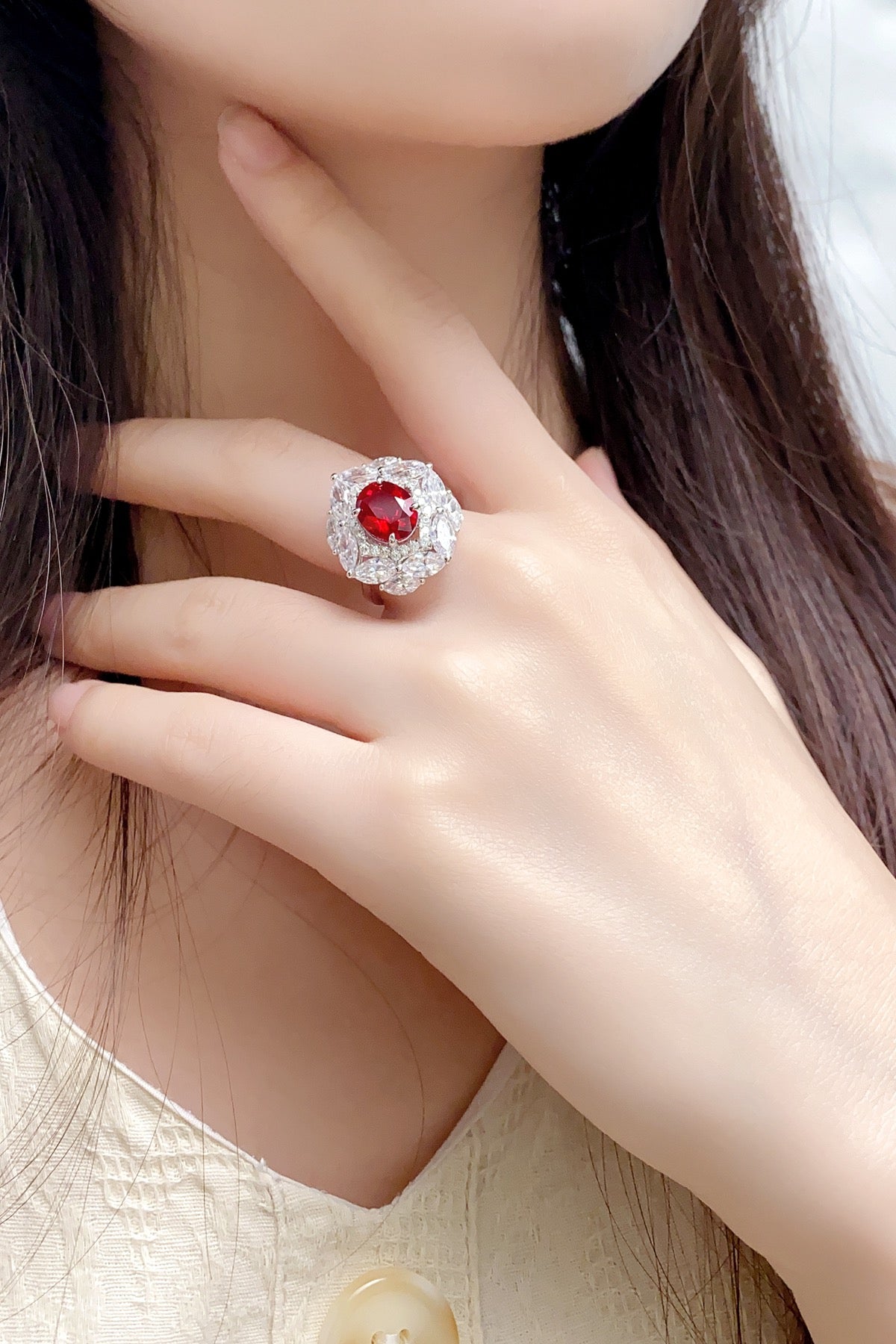Sterling Silver Lab-Grown Ruby Ring A – JRURR124Y