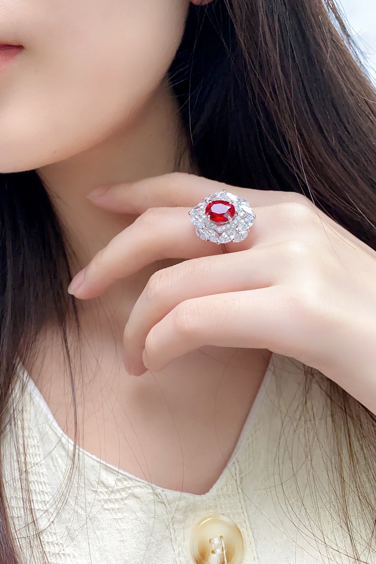 Sterling Silver Lab-Grown Ruby Ring A – JRURR124Y