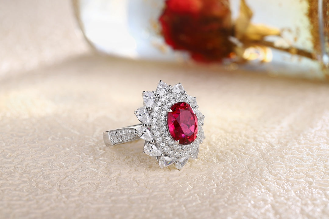 Sterling Silver Lab-Grown Ruby Ring A – JRURR1216Y