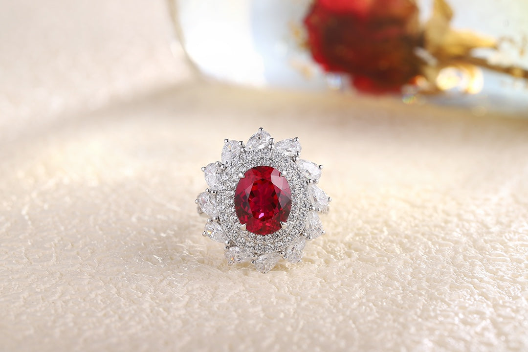 Sterling Silver Lab-Grown Ruby Ring A – JRURR1216Y