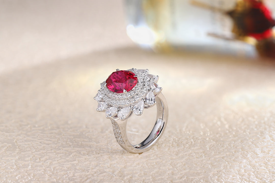 Sterling Silver Lab-Grown Ruby Ring A – JRURR1216Y