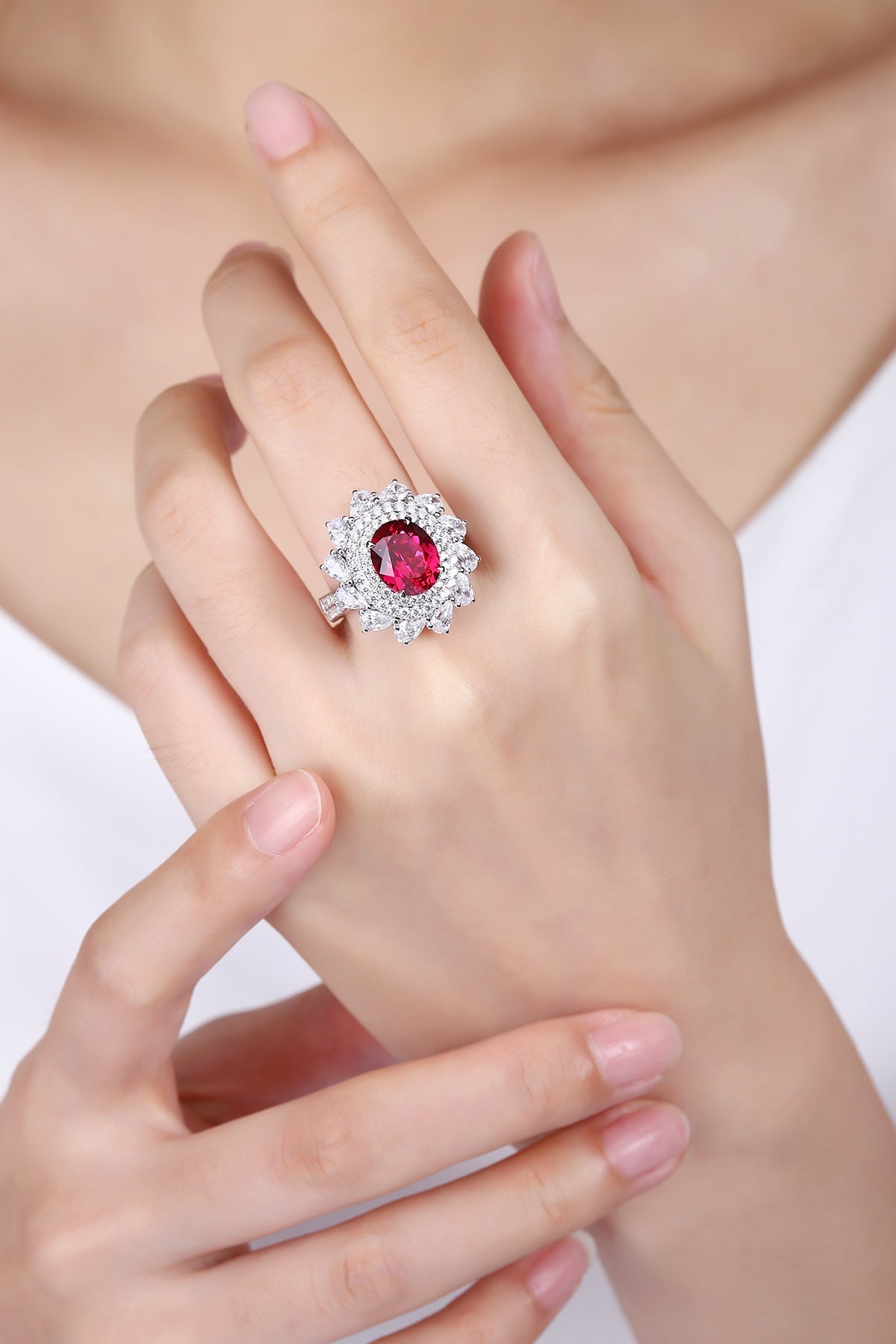Sterling Silver Lab-Grown Ruby Ring A – JRURR1216Y