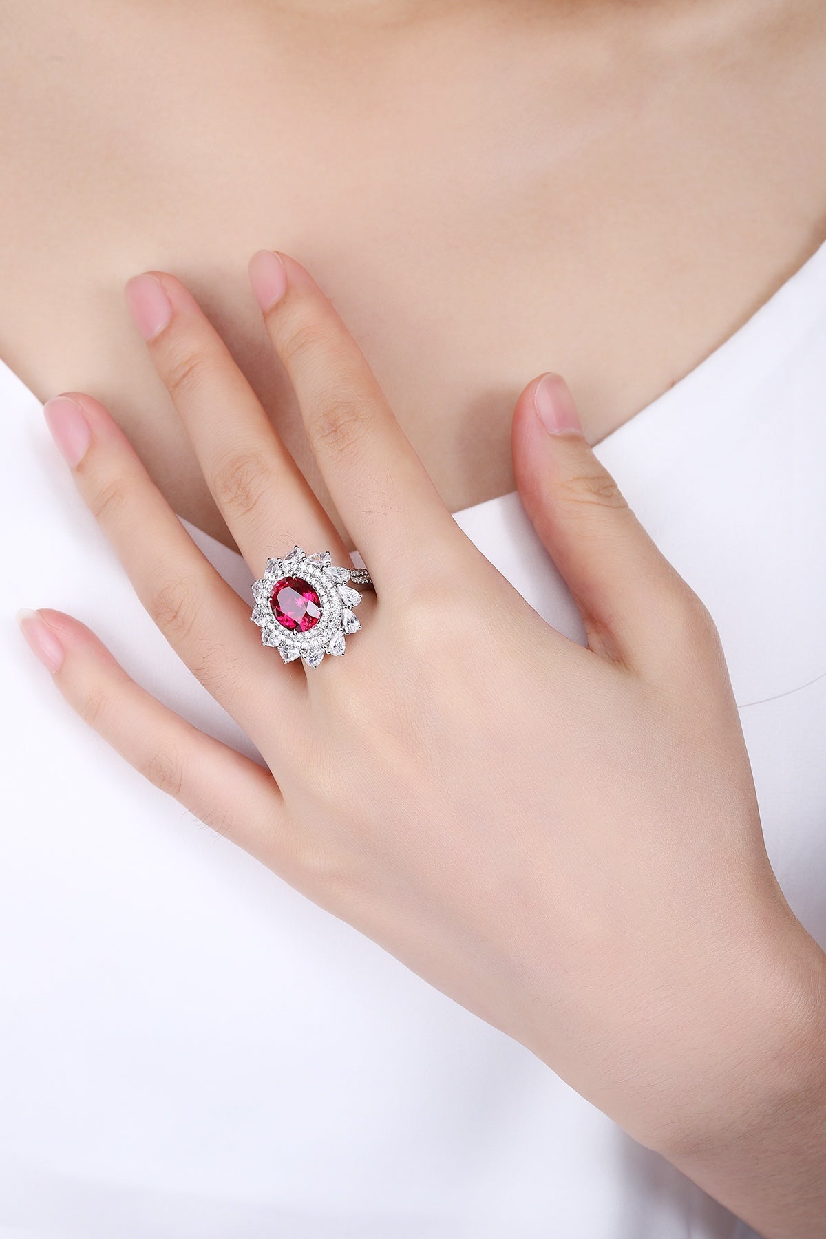 Sterling Silver Lab-Grown Ruby Ring A – JRURR1216Y