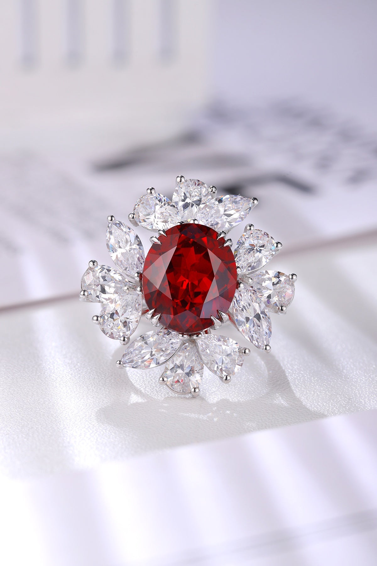 Sterling Silver Lab-Grown Ruby Ring W – JRURR238Y