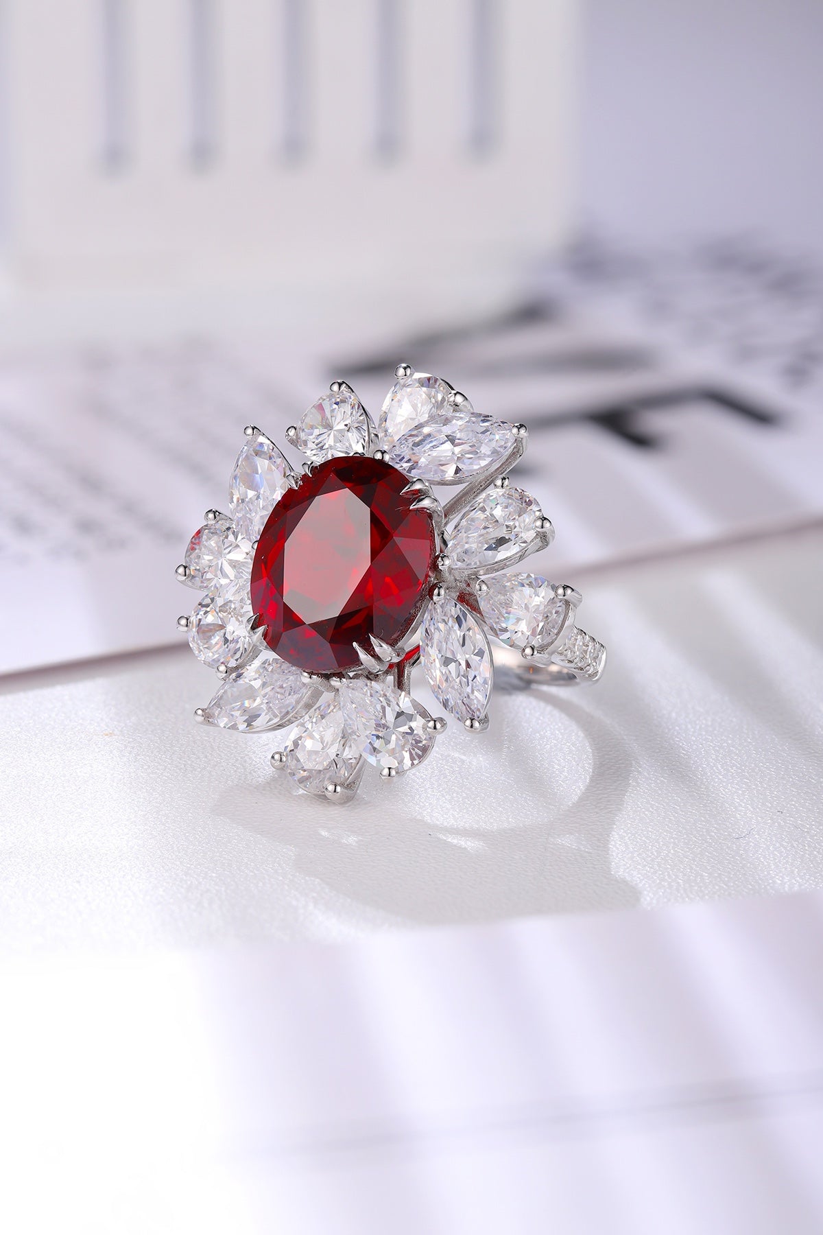 Sterling Silver Lab-Grown Ruby Ring W – JRURR238Y