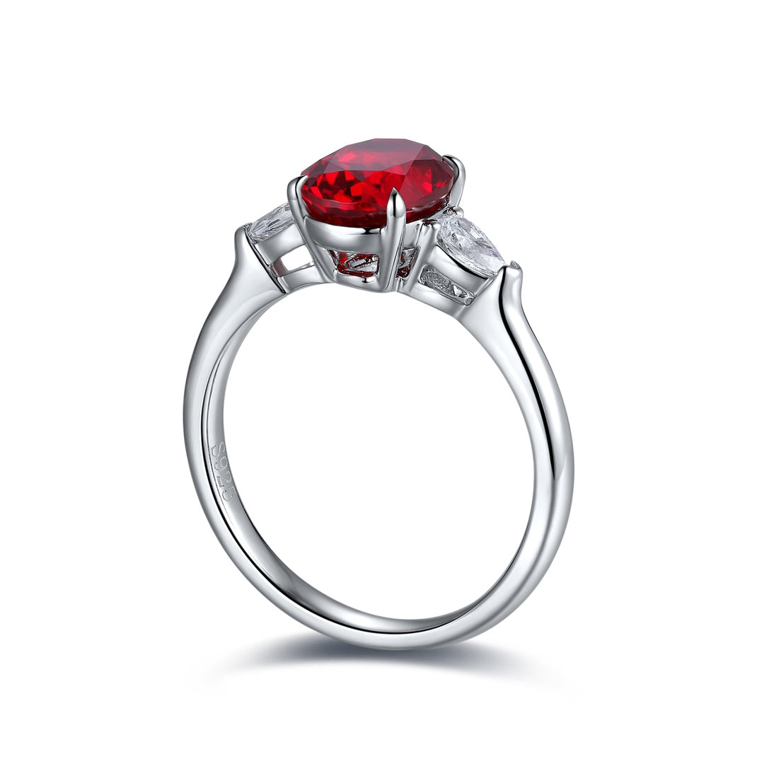 Sterling Silver Lab-Grown Ruby Ring A – JRURR130Y
