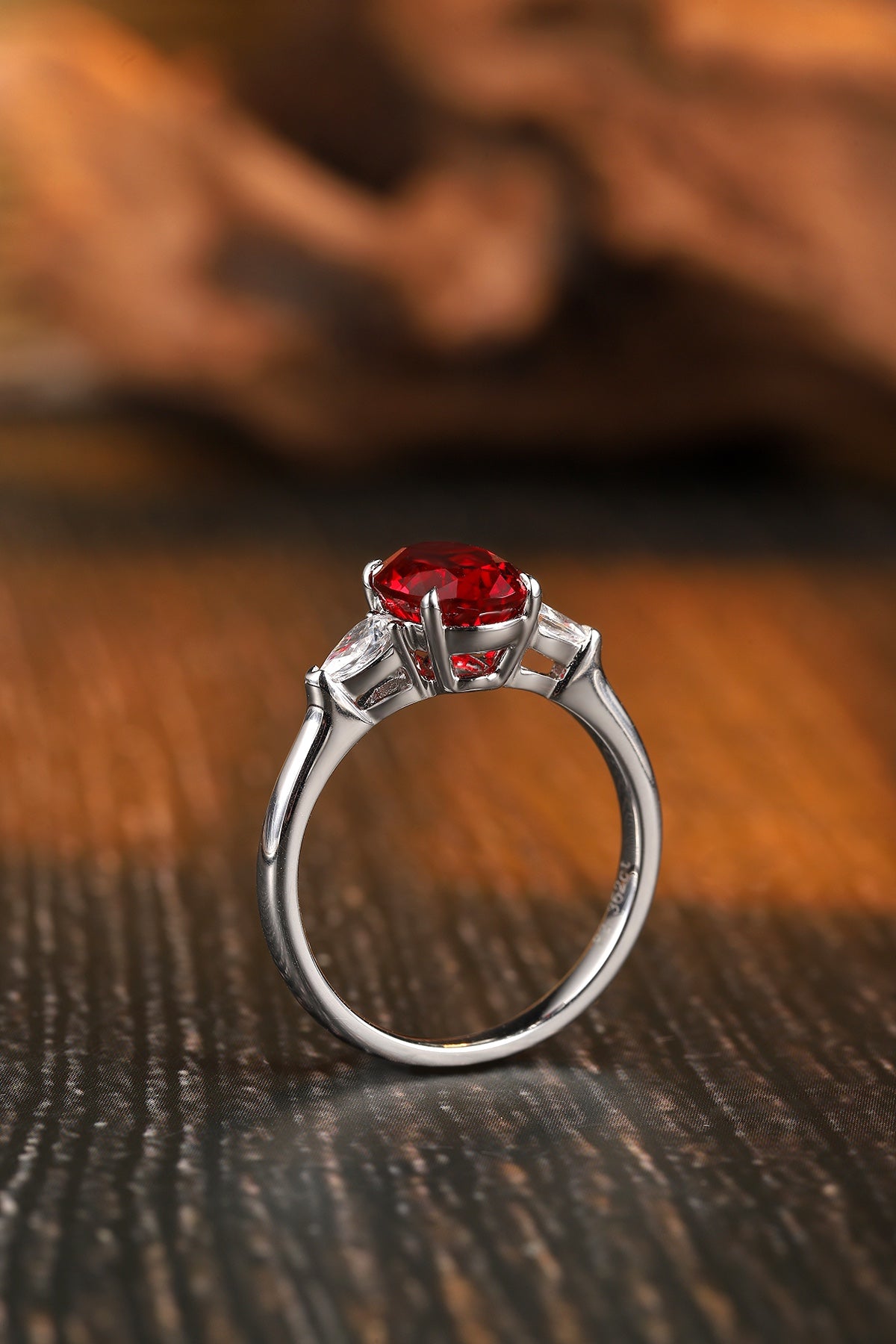 Sterling Silver Lab-Grown Ruby Ring A – JRURR130Y
