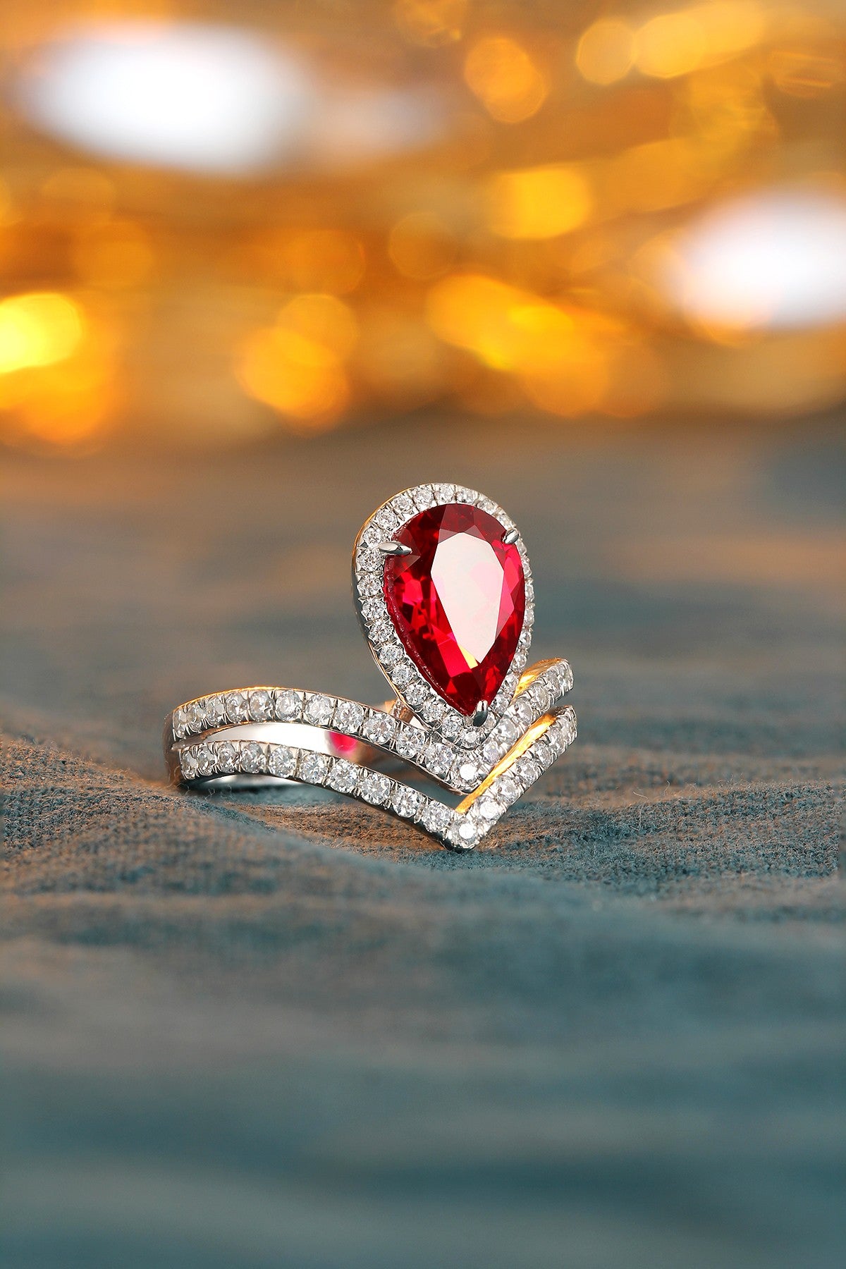 Sterling Silver Lab-Grown Ruby Ring W – JRURR18537