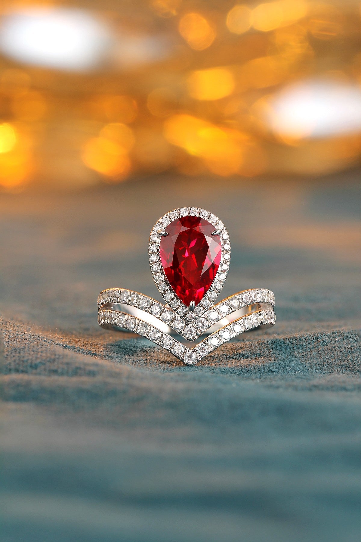 Sterling Silver Lab-Grown Ruby Ring W – JRURR18537