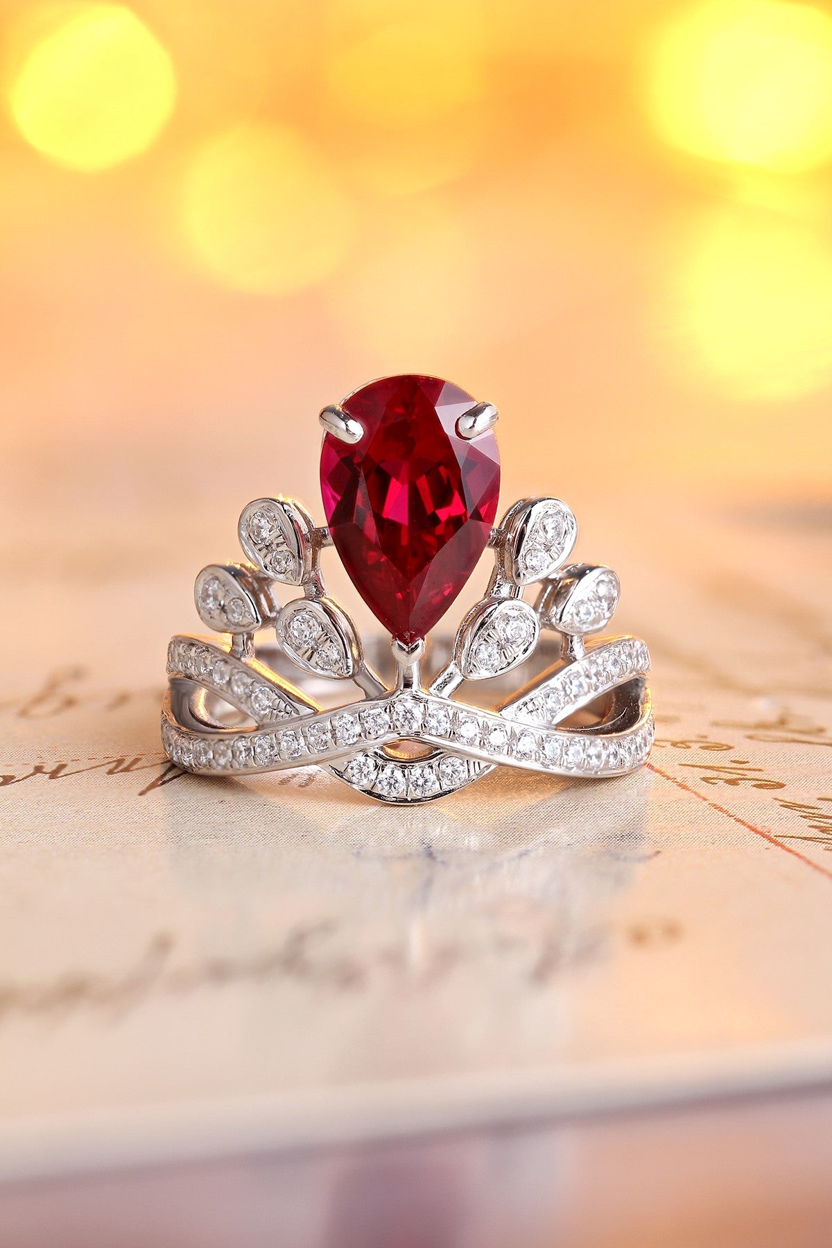 Sterling Silver Lab-Grown Ruby Ring A – JRURR18542
