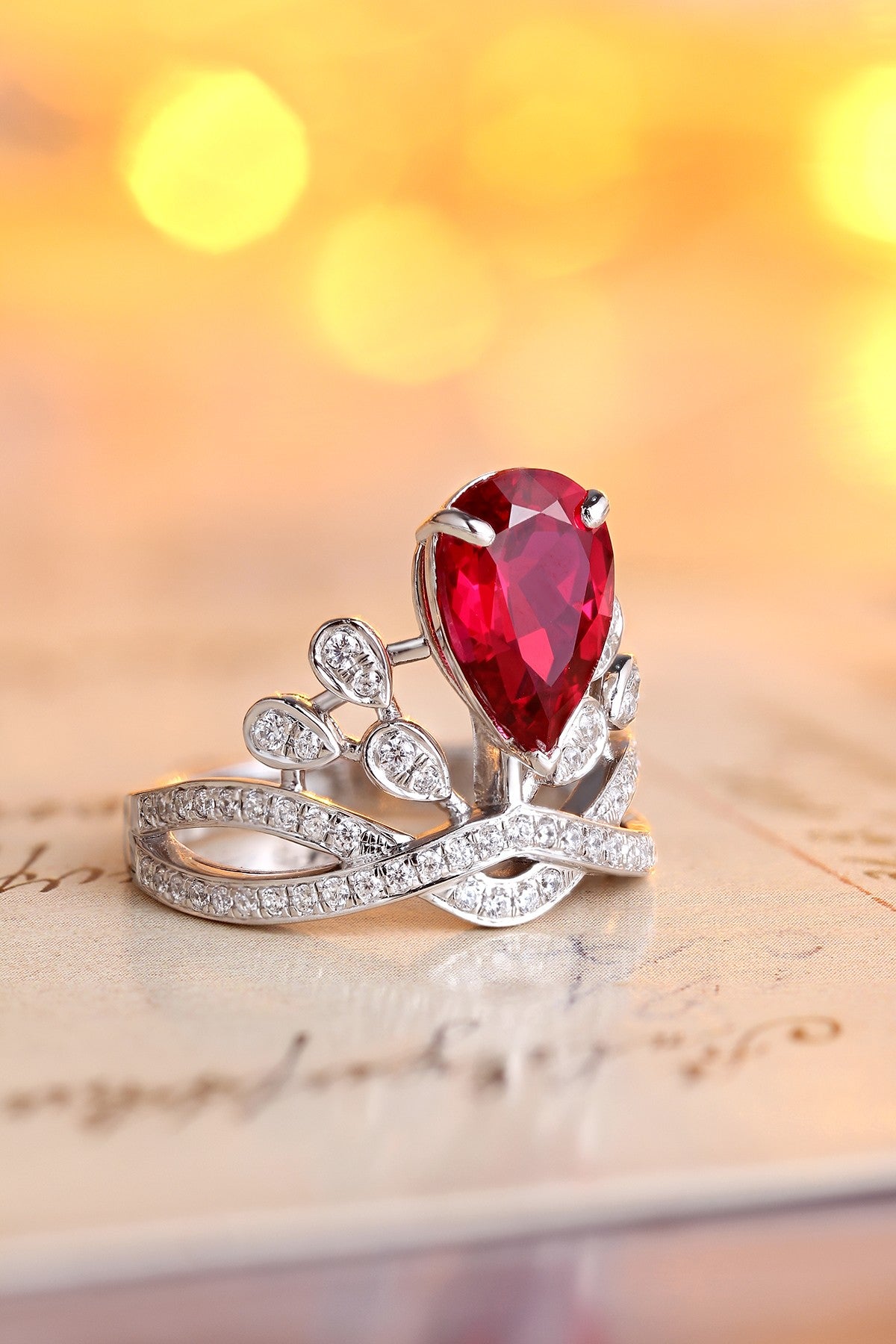 Sterling Silver Lab-Grown Ruby Ring A – JRURR18542