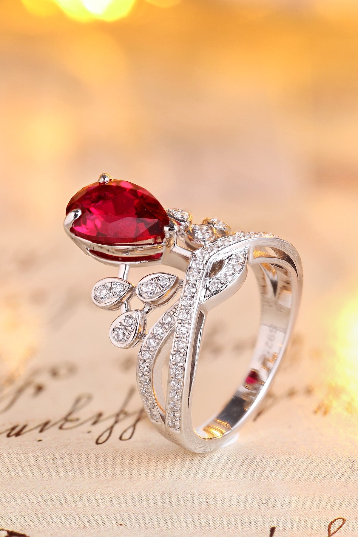 Sterling Silver Lab-Grown Ruby Ring A – JRURR18542