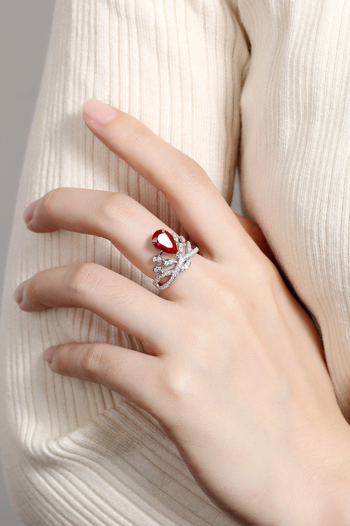 Sterling Silver Lab-Grown Ruby Ring A – JRURR18542