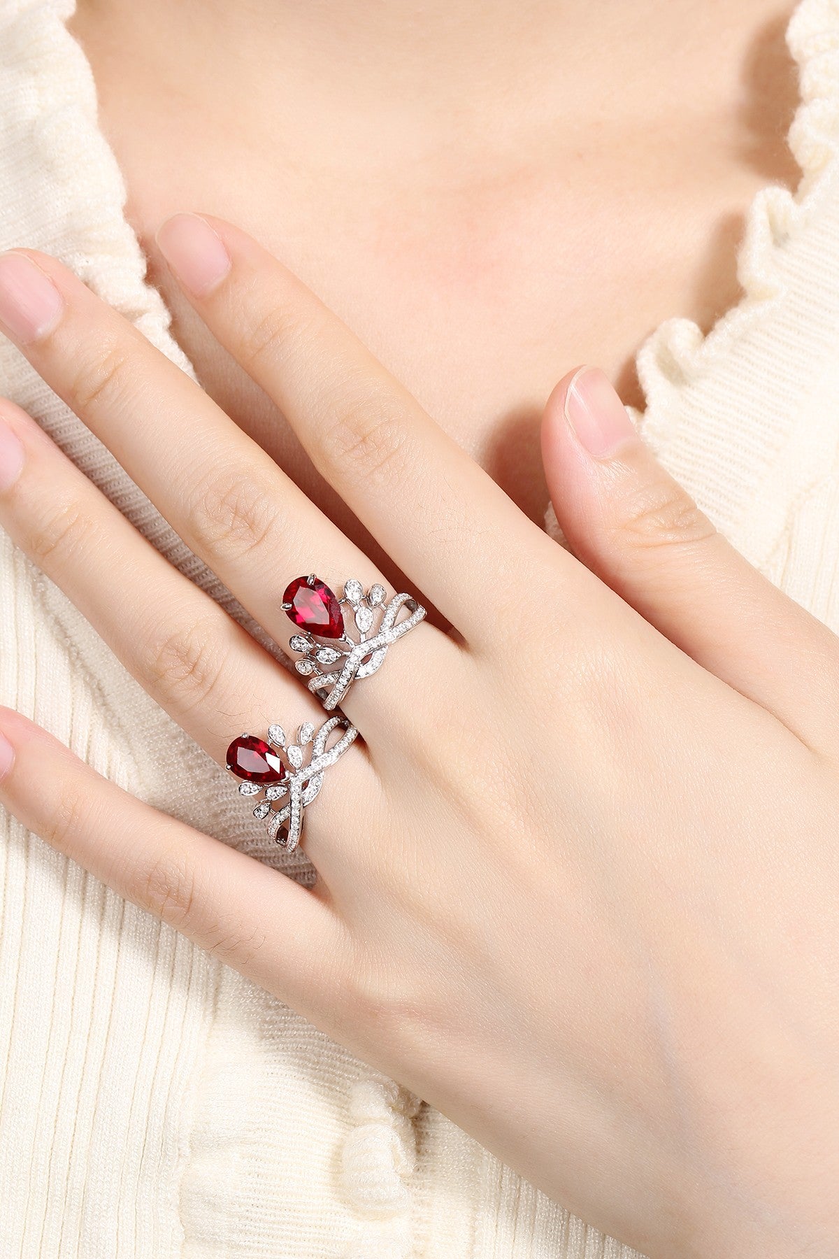 Sterling Silver Lab-Grown Ruby Ring A – JRURR18542