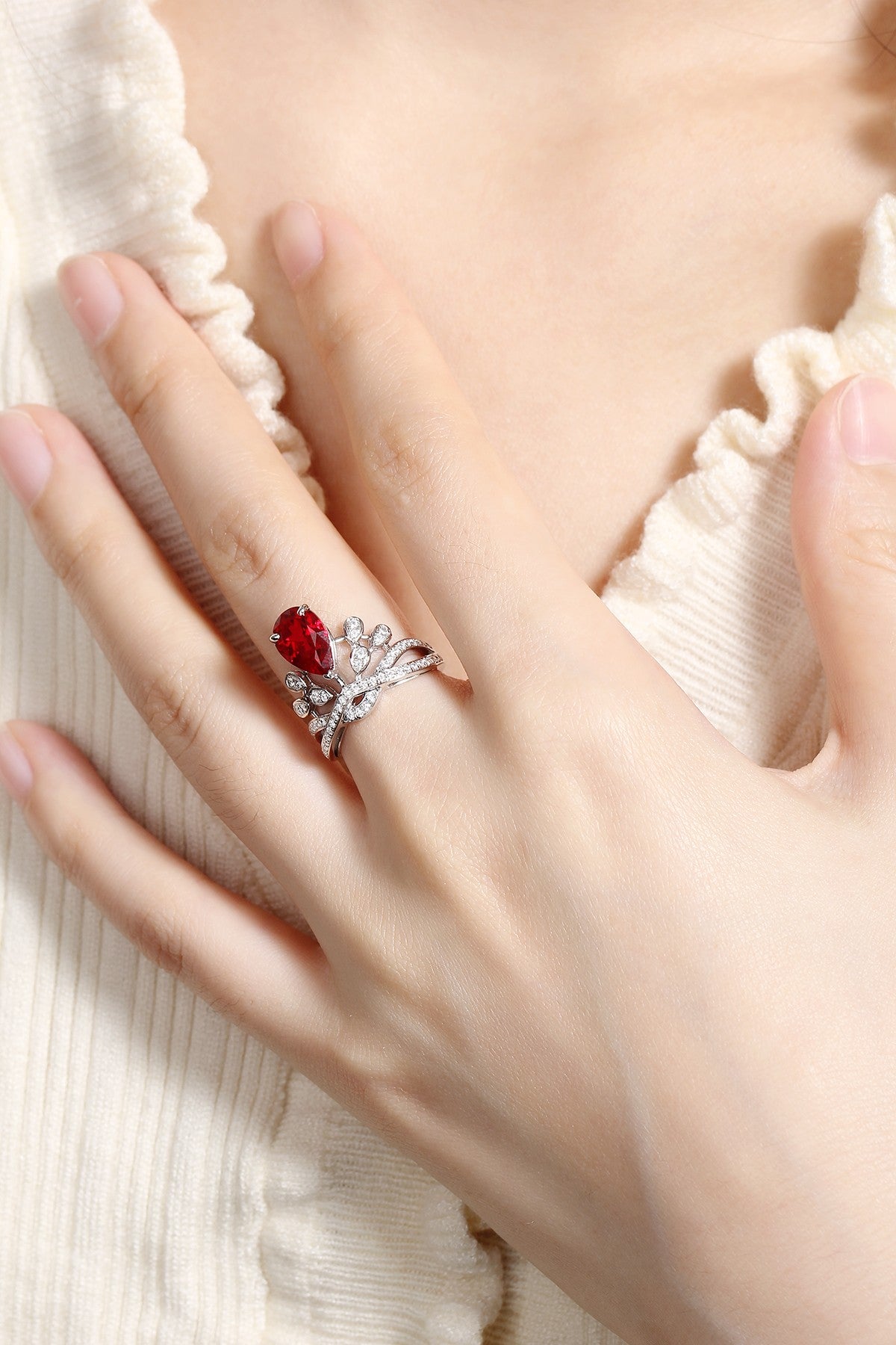 Sterling Silver Lab-Grown Ruby Ring A – JRURR18542