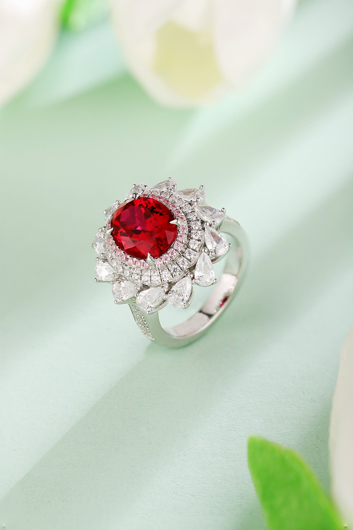 Sterling Silver Lab-Grown Ruby Ring A – JRURR1216Y